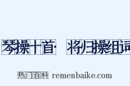 琴操十首·将归操组词是什么意思的图片